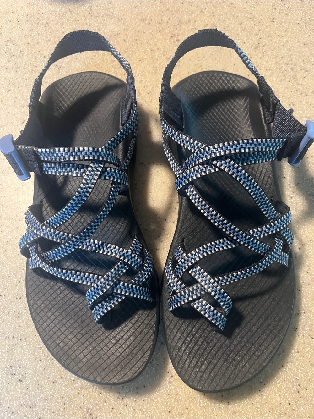 Women’s Strappy Sport Sandals - Black and Blue